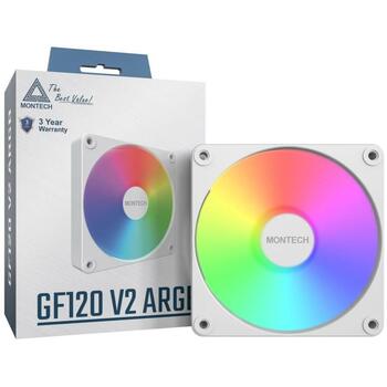 Montech Datora korpuss ventilators GF120 V2 ARGB PWM (W), 120mm, 1600RPM, 73.1cfm, HDB, 1.71mmH2O (GF120 V2 ARGB PWM (W))