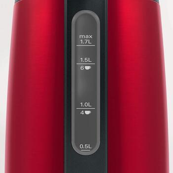 Bosch Чайник DesignLine TWK3P424, 2400 W, 1.7 L, нержавеющая сталь, 360° вращающаяся база, красный (TWK3P424)