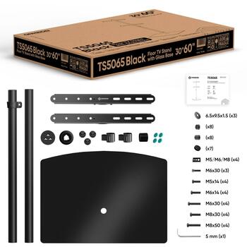 Onkron televizora statīvs TS5065-B, 30-60 collu, maksimālā slodze 41 kg, VESA 100x100-400x400 mm, melns (TS5065-B)