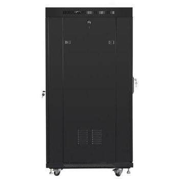 Lanberg RACK установка шкафа 19 22U 800x800 FF01-8822-12BL, 800кг, 4 вентилятора 230V, LCD дисплей, черный, с заземлением (FF01-8822-12BL)
