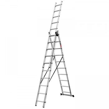 Ecomax Kombinētās kāpnes EML0202 EMX, 3x10 pakāpieni, 2,83/6,80m, 150kg, alumīnija, EN131 (EML0202&EMX)