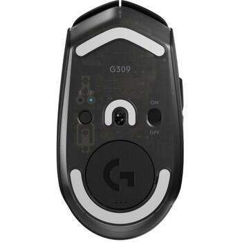 Logitech USB optiskā pele G309/910-007199, 2560 DPI, 400 fps, 6 pogas, akumulators AA, melna (910-007199)