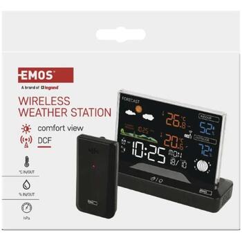 Emos Домашняя беспроводная метеостанция E8620, 0-50 °C, -40-70 °C, 2xAAA, DCF часы, LED дисплей, 12 фаз луны (E8620)