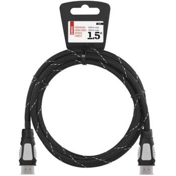 Emos Высокоскоростной HDMI 2.0 кабель Ethernet SL0301, 1,5 м, нейлон, 10,2 Гбит/с, 4K, ARC, 3D поддержка (SL0301)