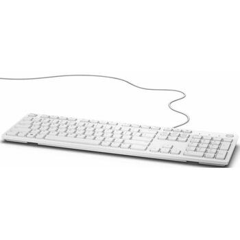 Dell klaviatūra KB216, USB, balta, multimedia, 10 taustiņi, QWERTY, vadu (580-ADGM)