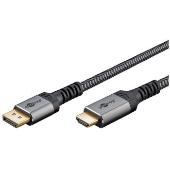 Goobay адаптерный кабель 65269, 2 м, серый, пассивный кабель, поддержка 4K60Hz, 18 Gbps (65269)