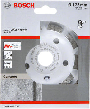 Dimanta kausveida disks 125 x 22.23 mm Concrete, Betona slīpmašīnām PRO CONCRETE KAUSVEIDA DISKS, 2608601762, BOSCH (2608601762)