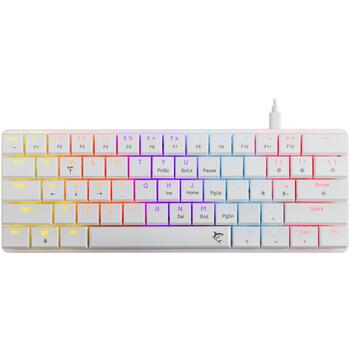 White Shark Клавиатура NAGAMAKI-W-US-RED.SW, 29.2см, 10.3см, 2.5см, 0.32кг, USB-C, RGB подсветка, 62 клавиши (NAGAMAKI-W-US-RED.SW)
