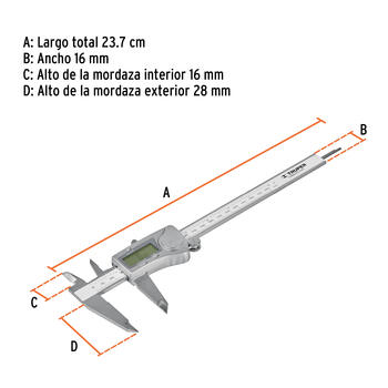 Digitāls bīdmērs 14388 CALDI-6MP Truper (CALDI-6MP)