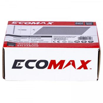 Ecomax отделочные гвозди EMNA201638GALV&EMX, 38x1,6 мм, 20°, 16GA, электрогальванизированные, 2500 шт (EMNA201638GALV&EMX)