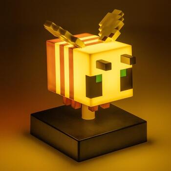 Paladone Minecraft Bišu Ikona Gaismiņa PP16018MCFID, 11cm, 2xAAA, LED, Galda virsma, Dzeltena/melna (PP16018MCFID)