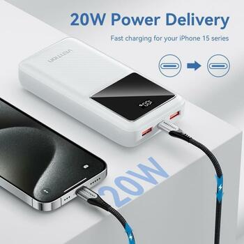 Vention Power Bank FHLW0 20000mAh, 22.5W, LED дисплей, зарядка 3 устройств одновременно (FHLW0)