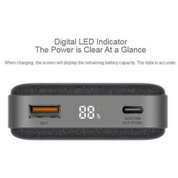 Orsen Power Bank akumulators EW35, 10000mAh, 18W, 5V/3A, 9V/2A, 12V/1,5A, bezvadu uzlāde 5W/7.5W/10W (EW35)