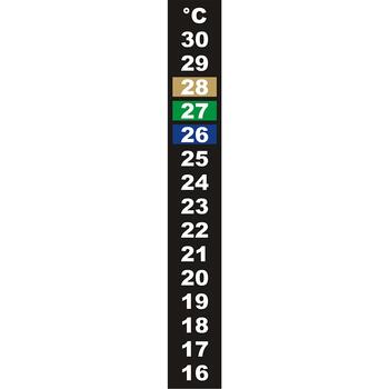 Bioterm 080200 жидкостно-кристаллический термометр, +16°C до +30°C, 13см, самоклеящийся, компактный (080200)