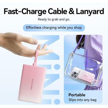Vention Power Bank FHZM0 10000 мАч, 3.85 В, 1 x USB Type-A, 1 x USB Type-C, 3 А, серый (FHZM0)