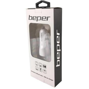 Beper USB автомобильное зарядное устройство XUADA010, 17.5x8x3cm, белый, защита от перенапряжения, перегрева, короткого замыкания (XUADA010)