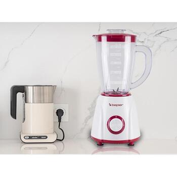Beper Настольный блендер P102FRU501, 400 Вт, 1,5 л, 2 скорости, ножи из нержавеющей стали, противоскользящая основа (P102FRU501)