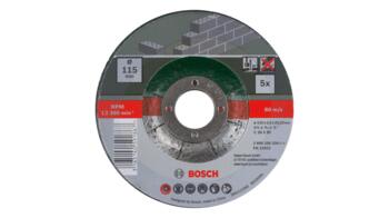 Akmens griešanas un slīpēšanas disks, 115 mm, 5 gab., 2609256334, BOSCH (2609256334)