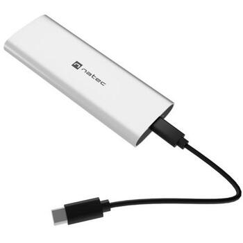 Natec SSD корпус NKZ-2474, 105mm, 38mm, 12mm, 40g, Алюминий, Пластик, 3.2 Gen 2, 0.21m, 10 Gbit/s, 10 TB, 1x M.2, USB Type-C (NKZ-2474)