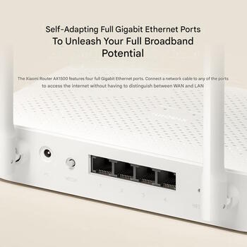 Беспроводной маршрутизатор с Wi-Fi 6, 4-портовым коммутатором и двухдиапазонным подключением 2.4/5 GHz Router AX1500 DVB4412GL Xiaomi (DVB4412GL)