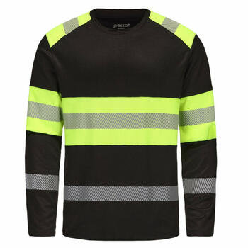 Pesso HVMIL_JXL Hi-vis рубашка с длинными рукавами, черный/желтый, XL, 55% хлопок/45% полиэстер, EN ISO 20471 класс 1 (HVMIL_JXL)