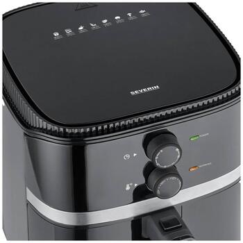 Severin FR 2452 gaisa fritieris, 5 l, 1500 W, 80-200 °C, taimeris, nelīpošs pārklājums, automātiska izslēgšanās (2452)