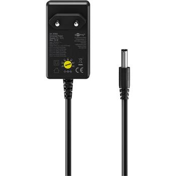 Goobay Strāvas adapteris 65592, 3-12 V, 3.6 W, 1 x DC 5.5 mm, 0.3 A, AC 100-240 V, melns (65592)