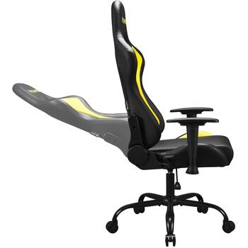 Subsonic Игровое Кресло SA5609-IM1, черное с желтой вышивкой, синтетическая кожа, 3 класс, металл, 5 колес, 14.5кг, 90° - 135° (SA5609-IM1)