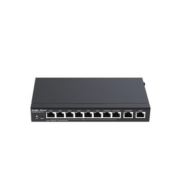 Ruijie Все-в-одном Шлюз Маршрутизатор RG-EG310GH-P-E, 1.5Gbps, 350 пользователей, 8 PoE, 4 WAN, 64 VPN, Черный (RG-EG310GH-P-E)