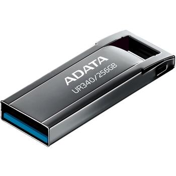 Adata USB флеш-накопитель AROY-UR340-256GBK 256 ГБ, USB 3.2 Gen 1, скорость чтения 100 МБ/с, черный, без крышки, водонепроницаемый (AROY-UR340-256GBK)