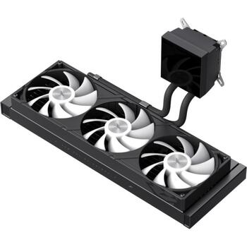 Gamemax procesora šķidruma dzesētājs GLACIER 360 LCD BK, 85.82 cfm, 800-2000 rpm, TDP līdz 330W, ARGB ventilators (GLACIER 360 LCD BK)