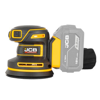 JCB JCB-18POS-125 Professional 18V бесщеточная эксцентриковая шлифмашина для дерева металла и краски 125мм 8000-12500об/мин 3 скорости (JCB-18POS-125)