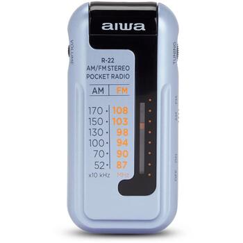 Aiwa карманное радио R-22SL, AM/FM стерео, ETS, Hyperbass, разъем 3,5 мм для наушников, DC 3V, в комплекте наушники (R-22SL)