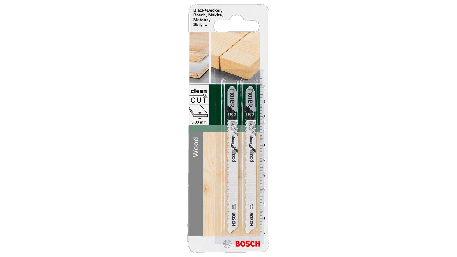 Figūrzāģa asmens laminētām plāksnēm, HCS, 100 mm, 2609256724, BOSCH (2609256724)