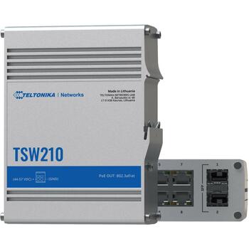 Teltonika коммутатор TSW210 8 x 10/100/1000 Мбит/с, 2 SFP, IP30, DC 7-57 В, DIN монтаж, алюминий (TSW210)