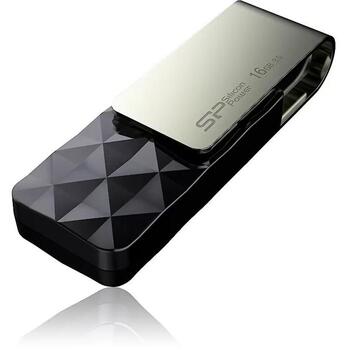 Silicon Power USB флеш-накопитель Blaze B30 SP016GBUF3B30V1K, 16GB, USB 3.1 Gen 1, USB Type-A, черный, поворотный, LED индикатор (SP016GBUF3B30V1K)