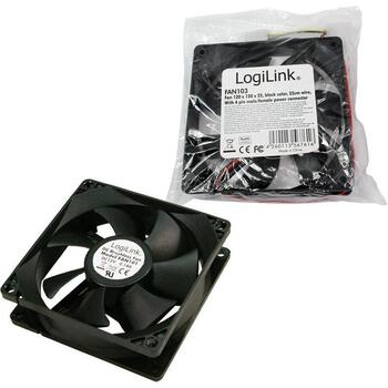 Logilink datora korpusa ventilators FAN103, 12V, 2.78W, 0.23A, 2000rpm, 75CFM, 31.3dB, 120x120x25mm, 4 kontaktu Molex (FAN103)