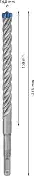 Triecienurbis SDS plus-7X 14x150x215mm, 1 gab., Perforatora urbjiem EXPERT SDS PLUS-7X TRIECIENURBIS PERFORATORIEM, 2608900120, BOSCH (2608900120)