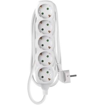 Emos Удлинитель P0521, 1,5 м, 5× 2P + PE НЕМЕЦКИЙ, белый, ПВХ, 2300 Вт, защита от детей (P0521)
