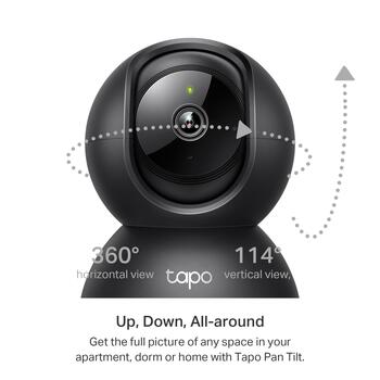 Tp-Link Pan/Tilt домашняя WI-FI камера Tapo C211, 2K 3MP, 340°/70° панорамирование/наклон, 30ft ночное видение, двусторонний звук (TAPOC211)