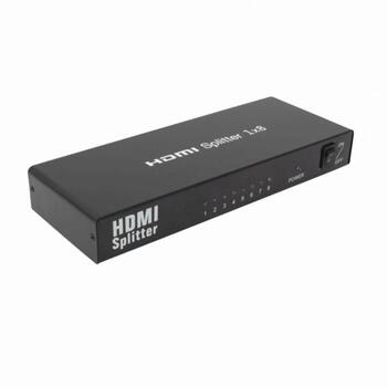 Sbox HDMI сплиттер HDMI-8, 1 x HDMI F, 8 x HDMI F, 5 VDC, 10 W, 250 Mhz, 1080p/1920x1200 при 60Hz, 4K/3840x2160 при 30Hz (HDMI-8)