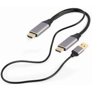 Gembird адаптер A-HDMIM-DPM-01 HDMI на DisplayPort, 2 м, 4K 60 Гц, 1 HDMI, 1 DisplayPort, 1 USB 3.2 (A-HDMIM-DPM-01)