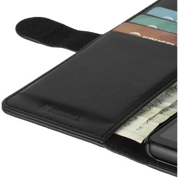 Krusell PhoneWallet Telefona vāciņš 62169, melna krāsa, Eco āda, 3 karšu slots, rēķinu kabata, izgriezums kamerai (62169)