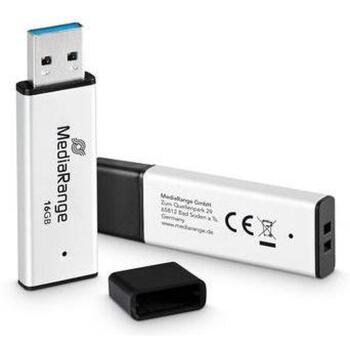 Mediarange MR1899 USB-флеш-накопитель, 16GB, USB 3.2 Gen 1, 130MB/s чтение, 60MB/s запись, алюминиевый корпус, колпачок (MR1899)