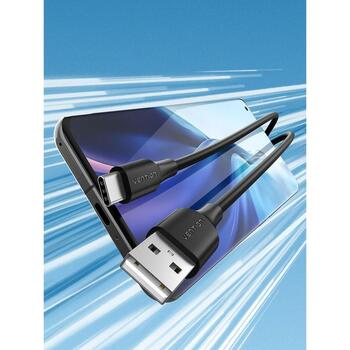 Vention USB 2.0 A Male uz C Male 3A kabelis 2M melns CTHBH, 2m, 3A, 0.48Gbit/s, PVC, Ni pārklājums (CTHBH)