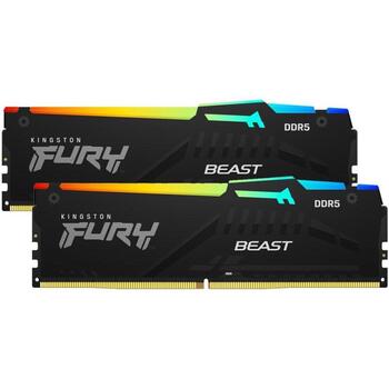 Kingston Fury Beast комплект памяти KF560C30BBEAK2-16, 16 ГБ (2x8 ГБ), DDR5, 6000 МГц, небуферизованный, CL30 (KF560C30BBEAK2-16)