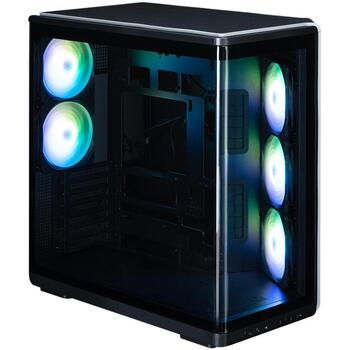 Zalman P60 BLACK, ATX Midi Tower korpuss, 5x120mm ARGB ventilatori, melns, 2xUSB 3.2, USB-C, 7 sloti (P60 BLACK)