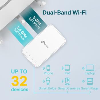 TP-Link RE300 AC1200 беспроводной усилитель сигнала, 300Mbps 2.4GHz, 867Mbps 5GHz, OneMesh, WPS (RE300)