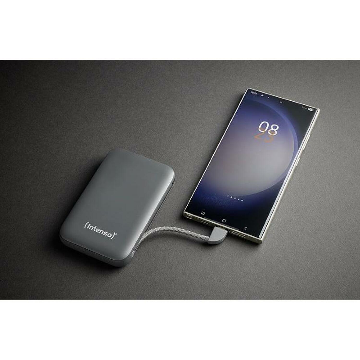 Intenso Power Bank аккумулятор S10000 10000 мАч, 1 Type-C порт, 3 А, 5 В, LCD дисплей, серый (7333034)