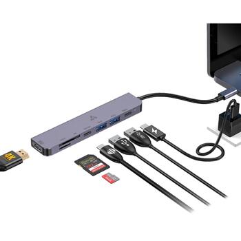 Sbox USB centrmezgls H-999, 7, USB 2.0, USB 3.0, 4K HDMI, 100 W, Power Delivery, 7 porti (H-999)
